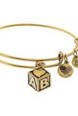 ALEX & ANI Baby Block Charm Bangle in Gold