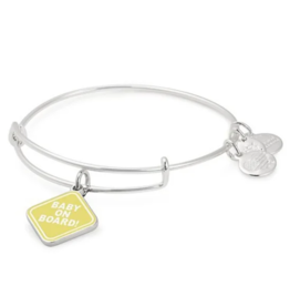 ALEX & ANI Baby On Board Charm Bangle in Silver