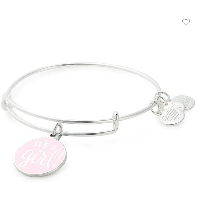 It's A Girl Charm Bangle in Silver