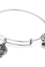 ALEX & ANI Calavera Charm Bangle in Silver