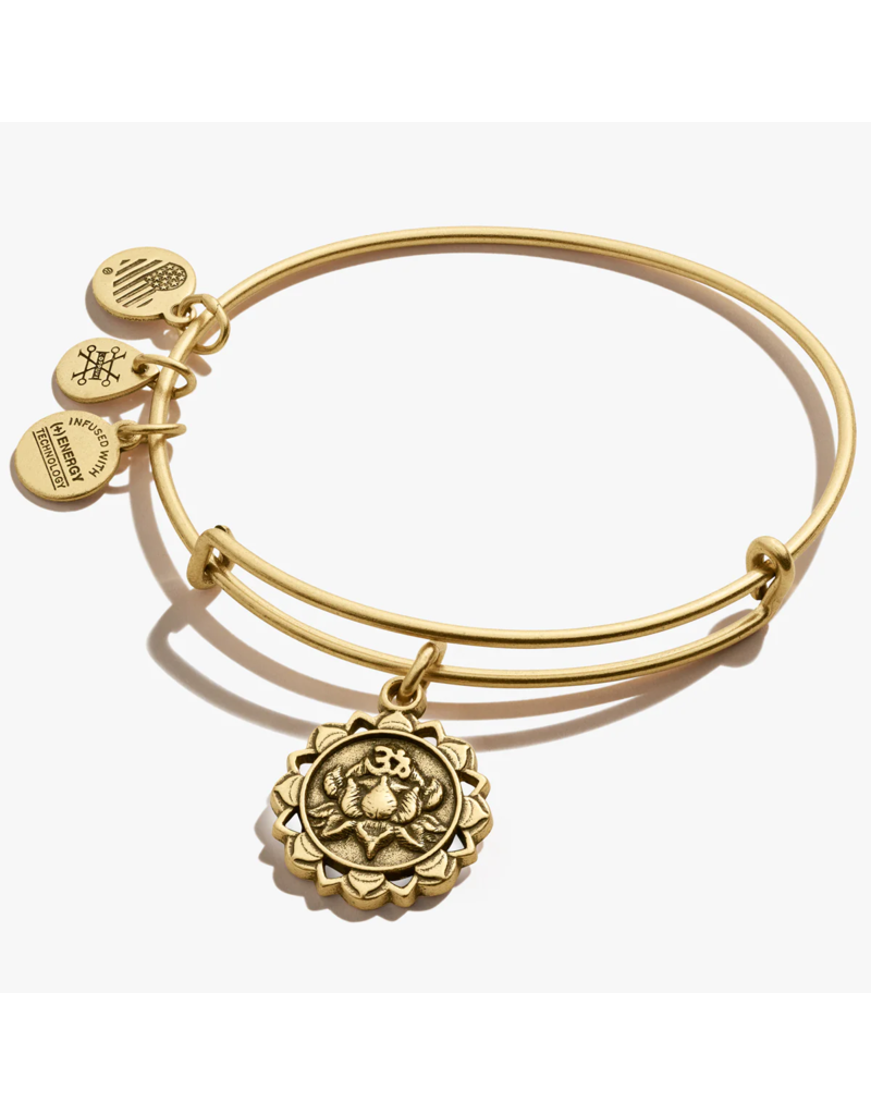 ALEX & ANI Lotus Charm Bangle in Gold