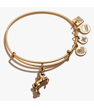 ALEX & ANI Unicorn Charm Bangle in Gold