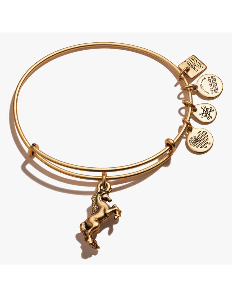 ALEX & ANI Unicorn Charm Bangle in Gold