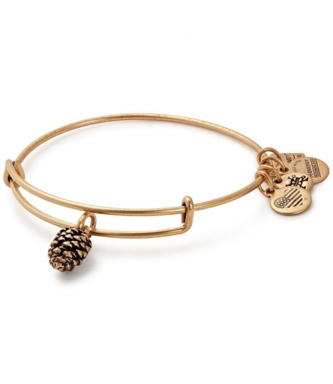 Pinecone Charm Bangle in Gold