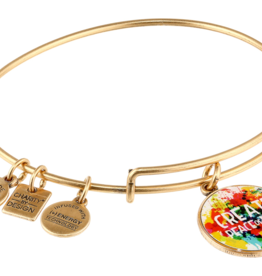 ALEX & ANI Create Peace of Mind Charm Bangle in Gold