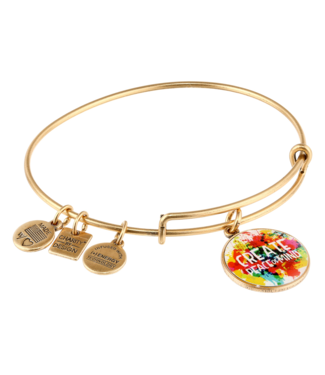 ALEX & ANI Create Peace of Mind Charm Bangle in Gold