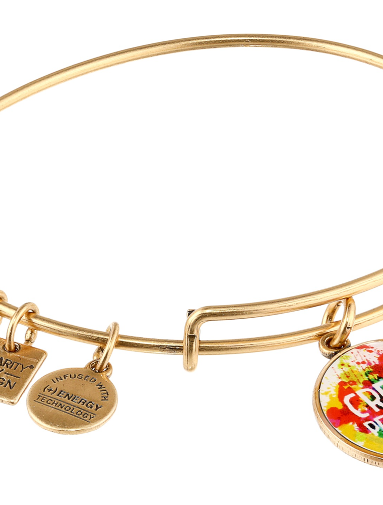 ALEX & ANI Create Peace of Mind Charm Bangle in Gold
