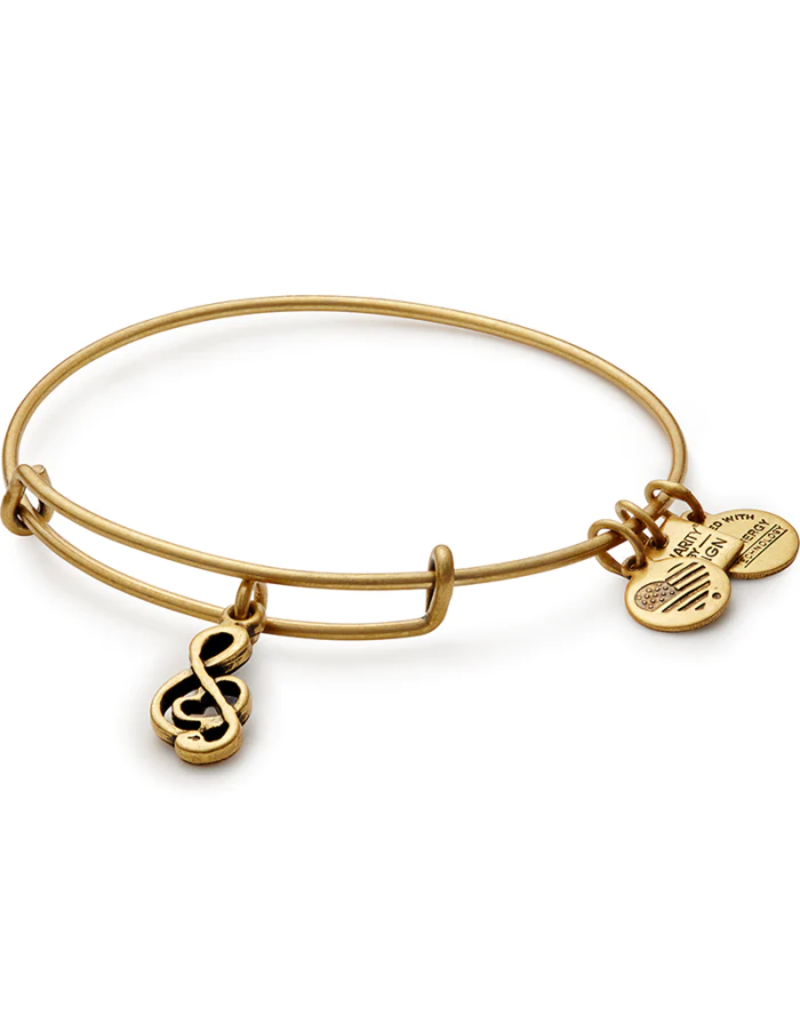 ALEX & ANI Sweet Melody Charm Bangle in Gold
