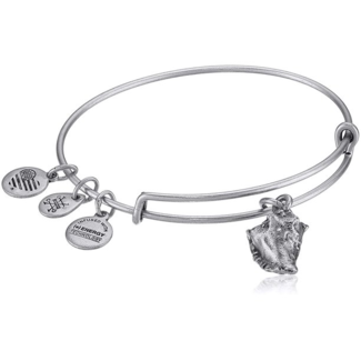 ALEX & ANI Conch Shell Charm Bangle in Silver