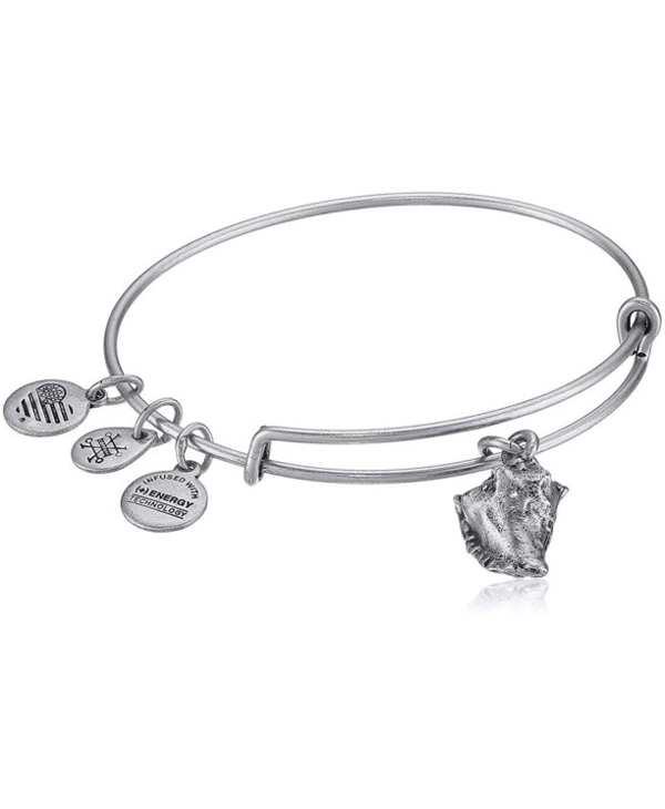 Conch Shell Charm Bangle in Silver