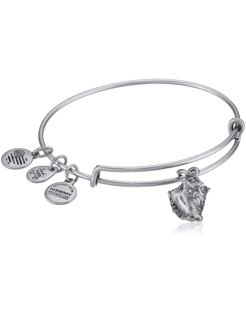 ALEX & ANI Conch Shell Charm Bangle in Silver