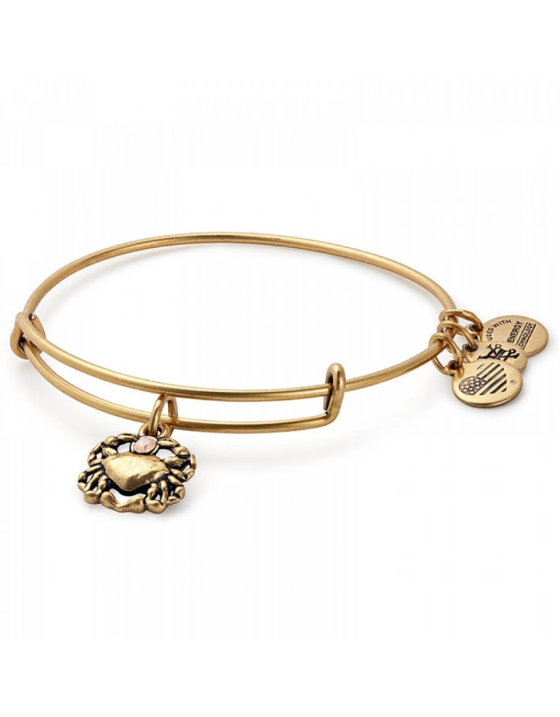 ALEX & ANI Crab Charm Bangle in Gold