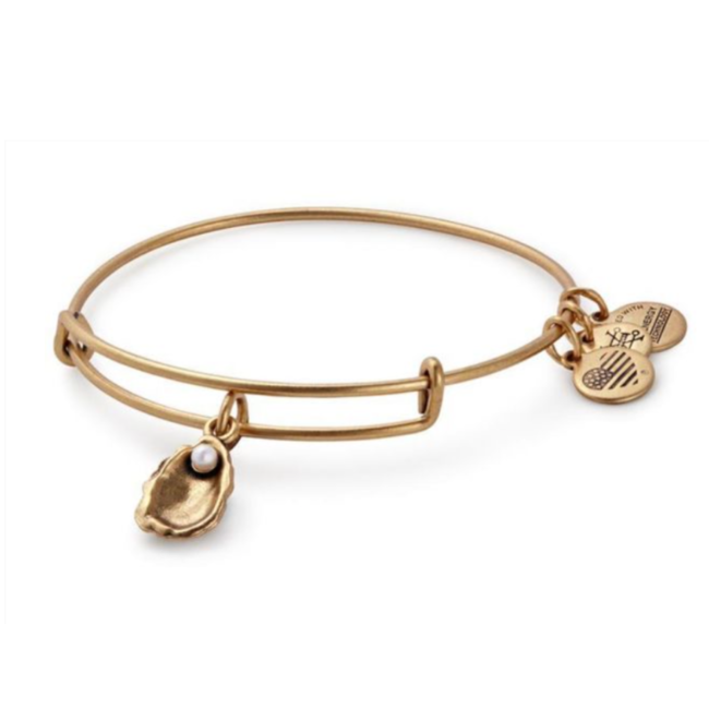 Oyster Charm Bangle in Gold