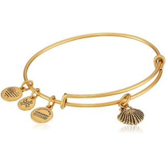 ALEX & ANI Sea Shell Charm Bangle in Gold