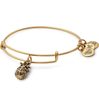 ALEX & ANI Pineapple Charm Bangle in Gold