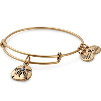 ALEX & ANI Sand Dollar Charm Bangle in Gold