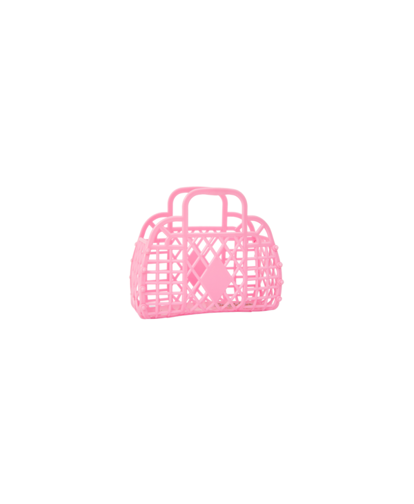 Mini Retro Basket in Bubblegum Pink
