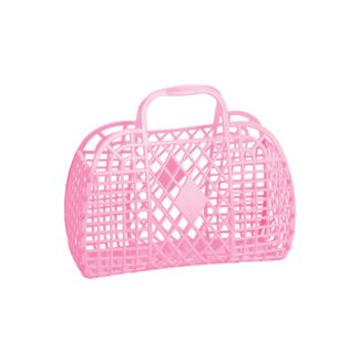 SUN JELLIES Small Retro Basket in Bubblegum Pink