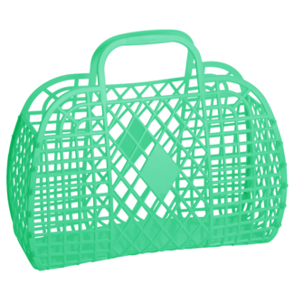 SUN JELLIES Large Retro Basket in Green