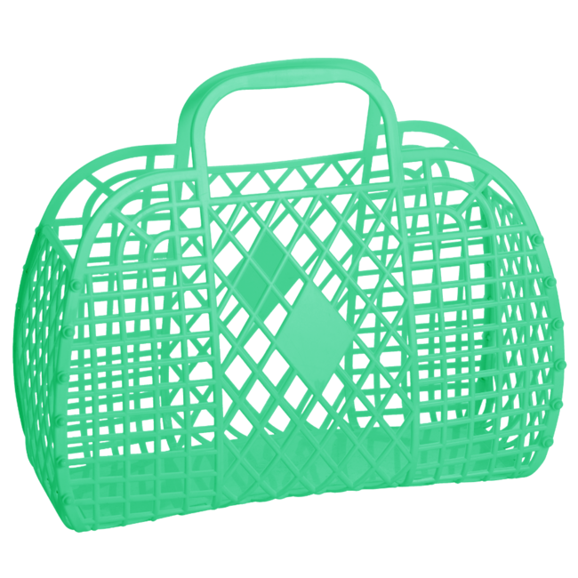 Large Retro Basket in Green