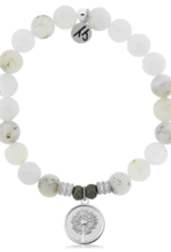 TJAZELLE Wish Bracelet in White Chalcedony & Silver TJAZELLE Wish Bracelet in White Chalcedony & Silver