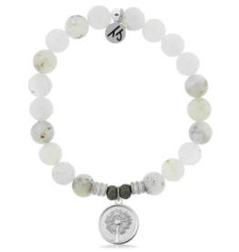 TJAZELLE Wish Bracelet in White Chalcedony & Silver