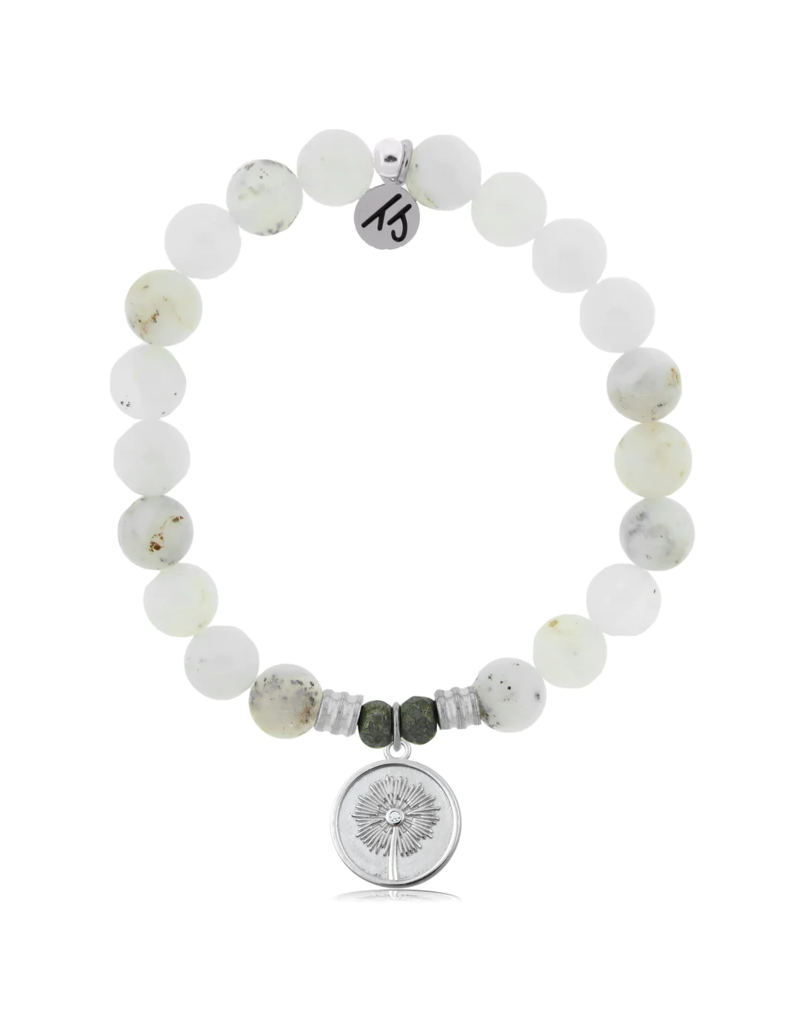 TJAZELLE Wish Bracelet in White Chalcedony & Silver