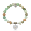 TJAZELLE Opal Heart Bracelet in Green Quartz & Silver