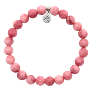 TJAZELLE Love Bracelet in Pink Jade & Silver