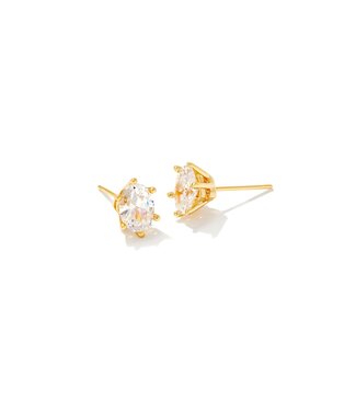 KENDRA SCOTT DESIGN Cailin Gold Crystal Stud Earrings in White Crystal