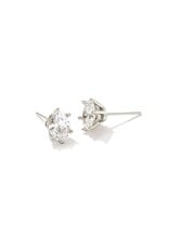 KENDRA SCOTT DESIGN Cailin Silver Crystal Stud Earrings in White Crystal