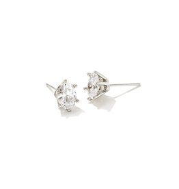 KENDRA SCOTT DESIGN Cailin Silver Crystal Stud Earrings in White Crystal