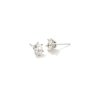 KENDRA SCOTT DESIGN Cailin Silver Crystal Stud Earrings in White Crystal
