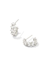 KENDRA SCOTT DESIGN Cailin Silver Crystal Huggie Earrings in White Crystal