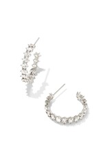 KENDRA SCOTT DESIGN Cailin Silver Crystal Hoop Earrings in White Crystal