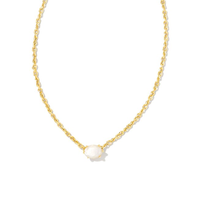 Cailin Gold Pendant Necklace in Ivory Mother-of-Pearl