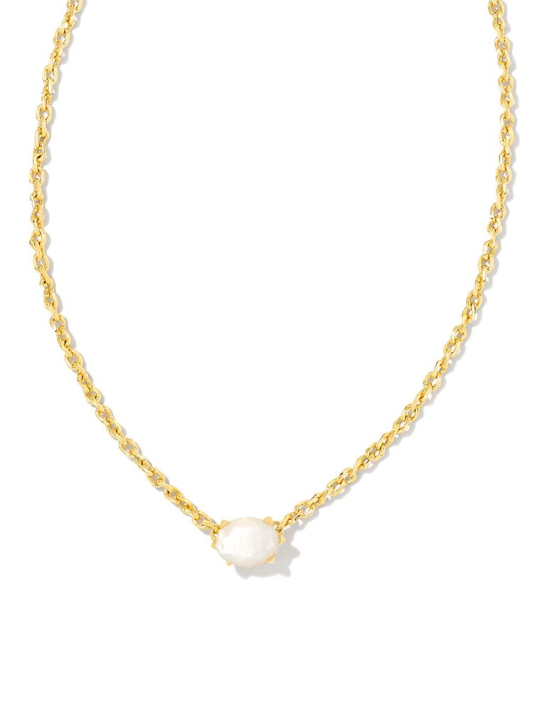 KENDRA SCOTT DESIGN Cailin Gold Pendant Necklace in Ivory Mother-of-Pearl