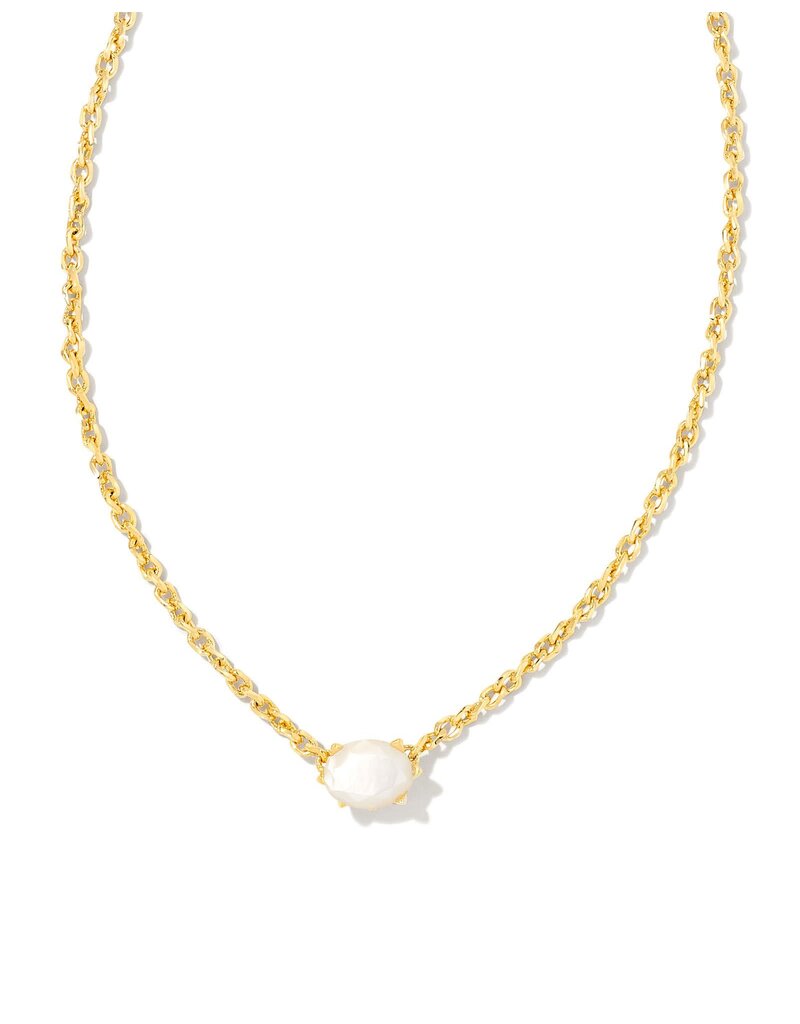 KENDRA SCOTT DESIGN Cailin Gold Pendant Necklace in Ivory Mother-of-Pearl