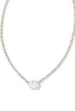 KENDRA SCOTT DESIGN Cailin Silver Pendant Necklace in White Crystal