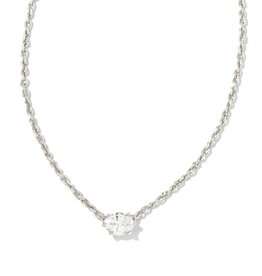 KENDRA SCOTT DESIGN Cailin Silver Pendant Necklace in White Crystal