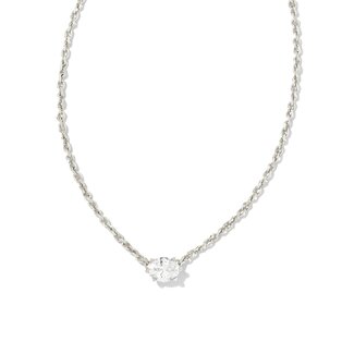 KENDRA SCOTT DESIGN Cailin Silver Pendant Necklace in White Crystal