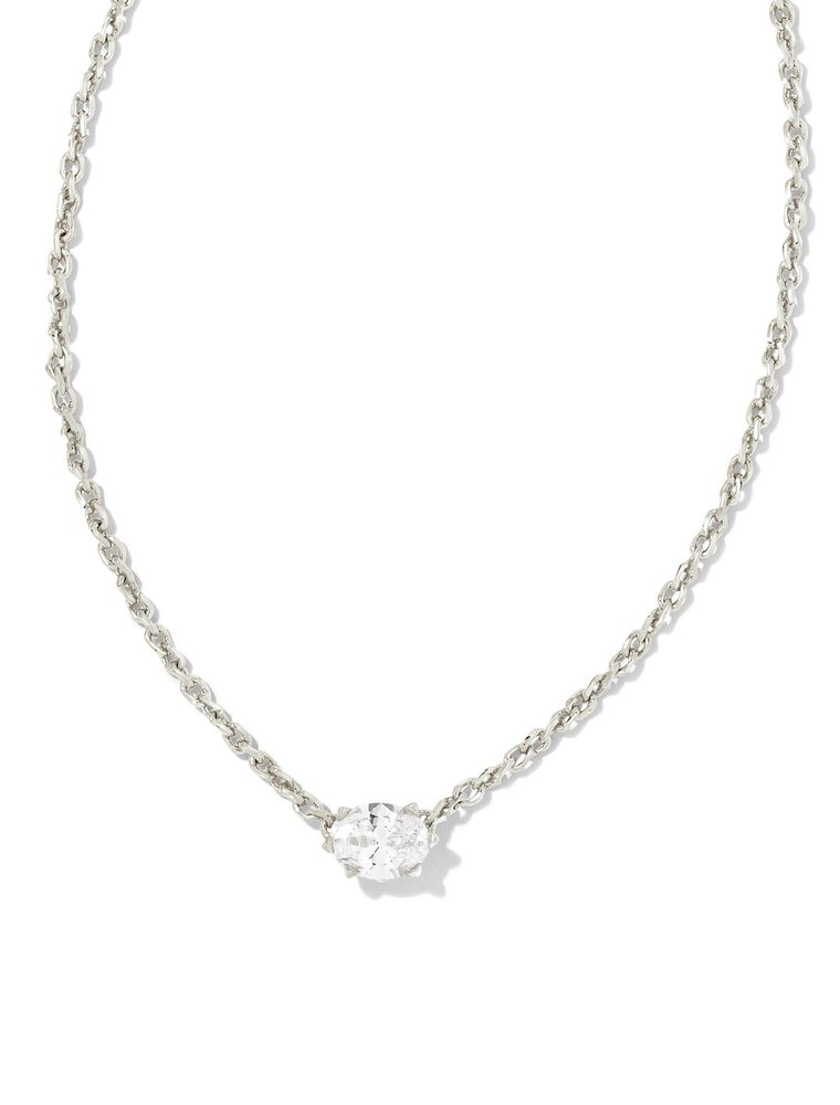 KENDRA SCOTT DESIGN Cailin Silver Pendant Necklace in White Crystal