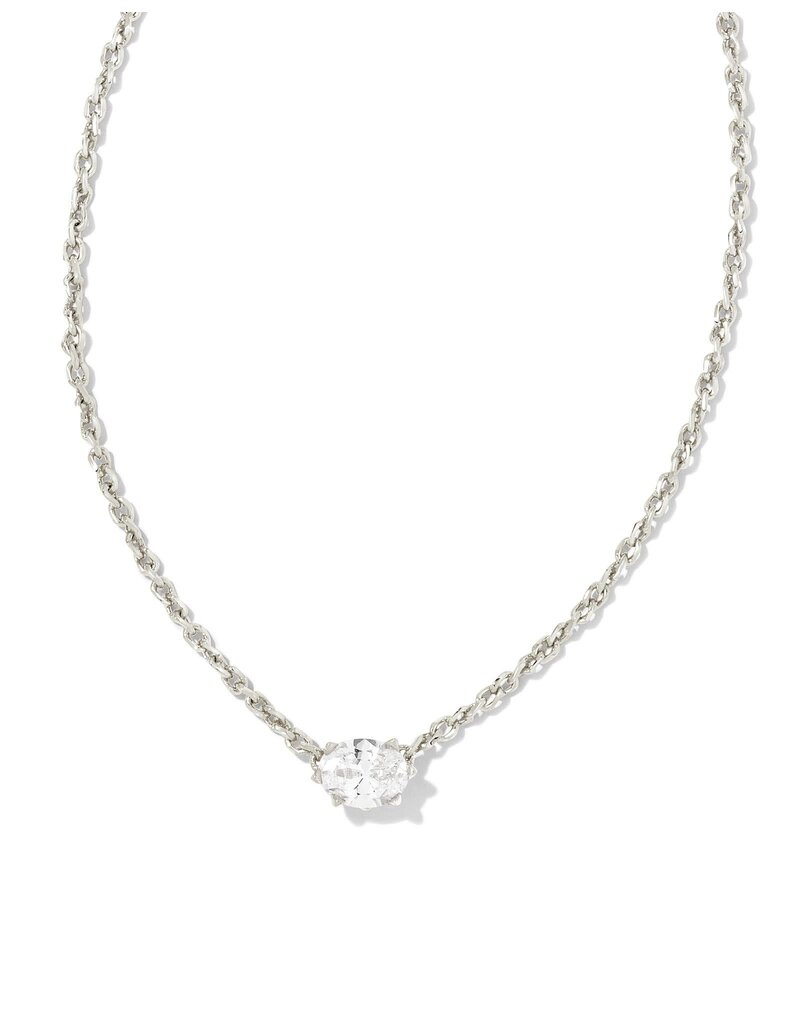 KENDRA SCOTT DESIGN Cailin Silver Pendant Necklace in White Crystal