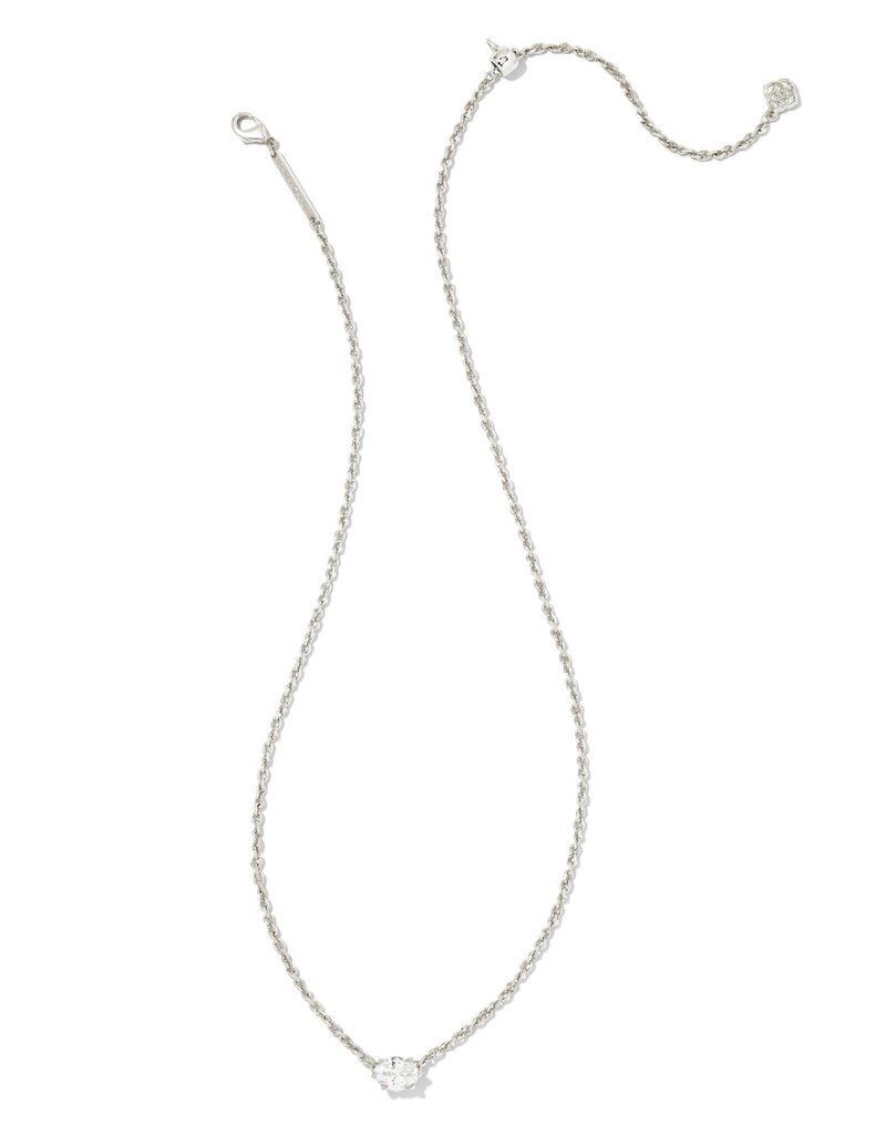 KENDRA SCOTT DESIGN Cailin Silver Pendant Necklace in White Crystal