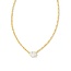 Cailin Gold Pendant Necklace in White Crystal