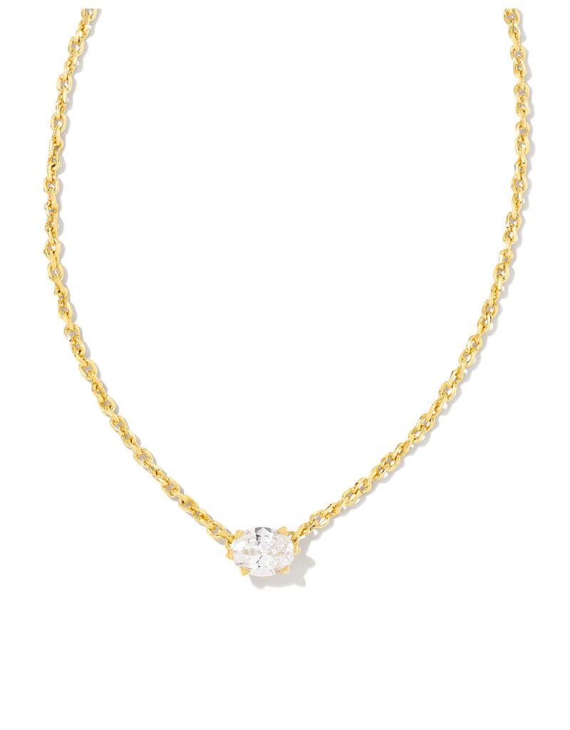 KENDRA SCOTT DESIGN Cailin Gold Pendant Necklace in White Crystal