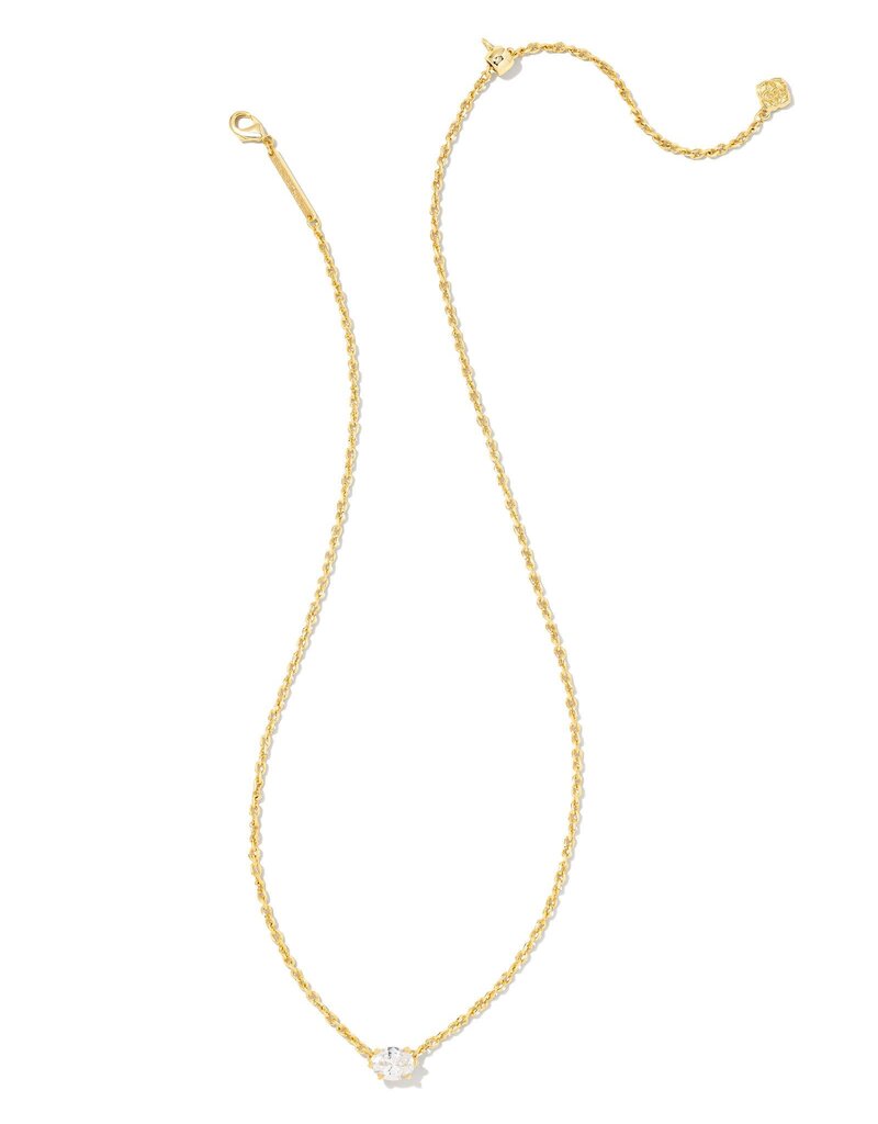 KENDRA SCOTT DESIGN Cailin Gold Pendant Necklace in White Crystal