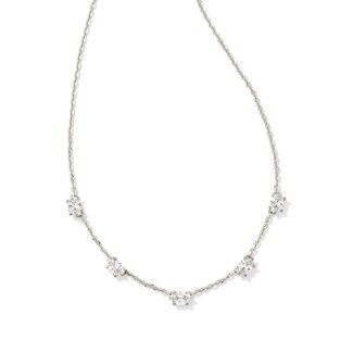 KENDRA SCOTT DESIGN Cailin Silver Crystal Strand Necklace in White Crystal
