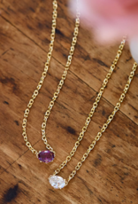 KENDRA SCOTT DESIGN Cailin Gold Pendant Necklace in White Crystal