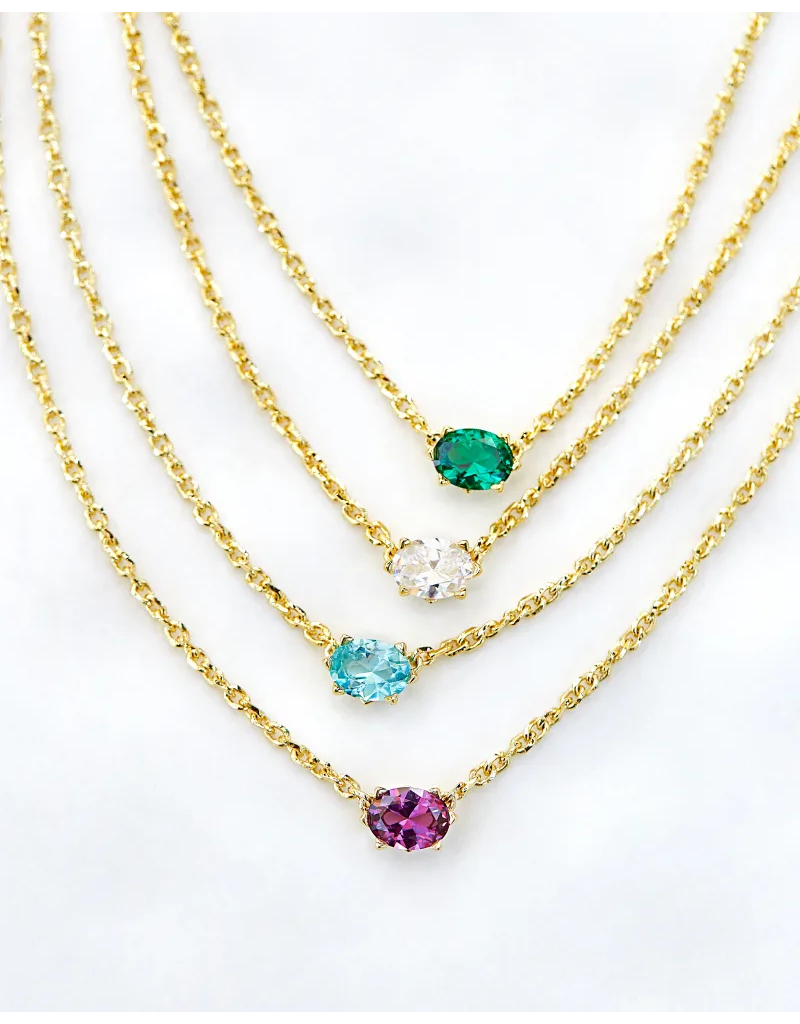 KENDRA SCOTT DESIGN Cailin Gold Pendant Necklace in White Crystal